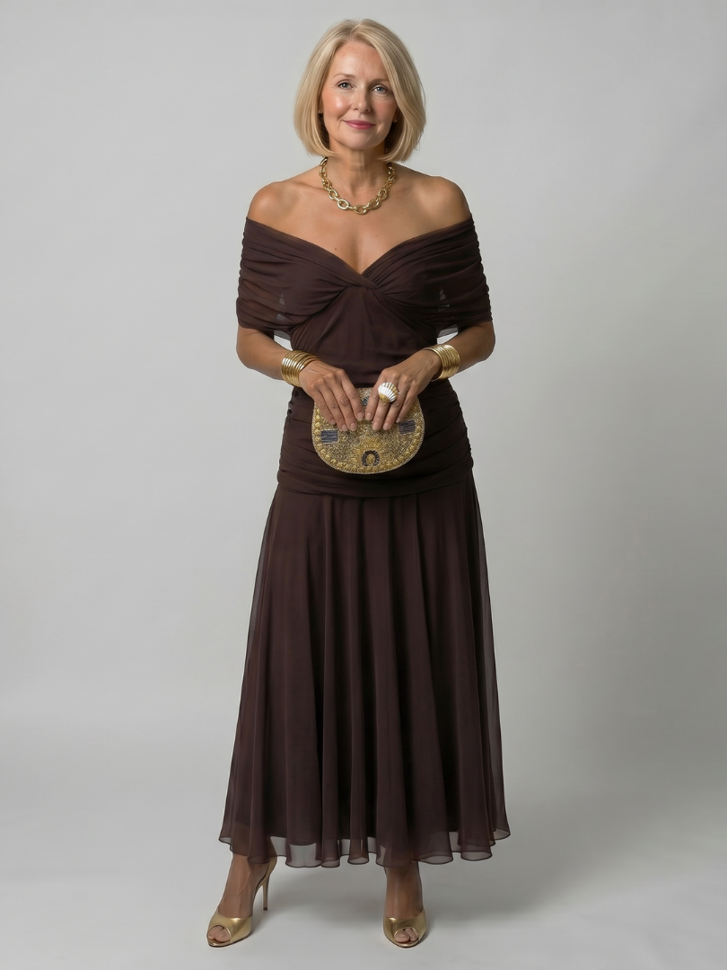 Ophelia | Off-Shoulder Midi Dress