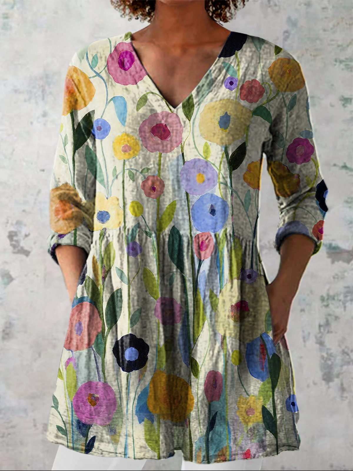 Christine | Longline V-Neck Blouse