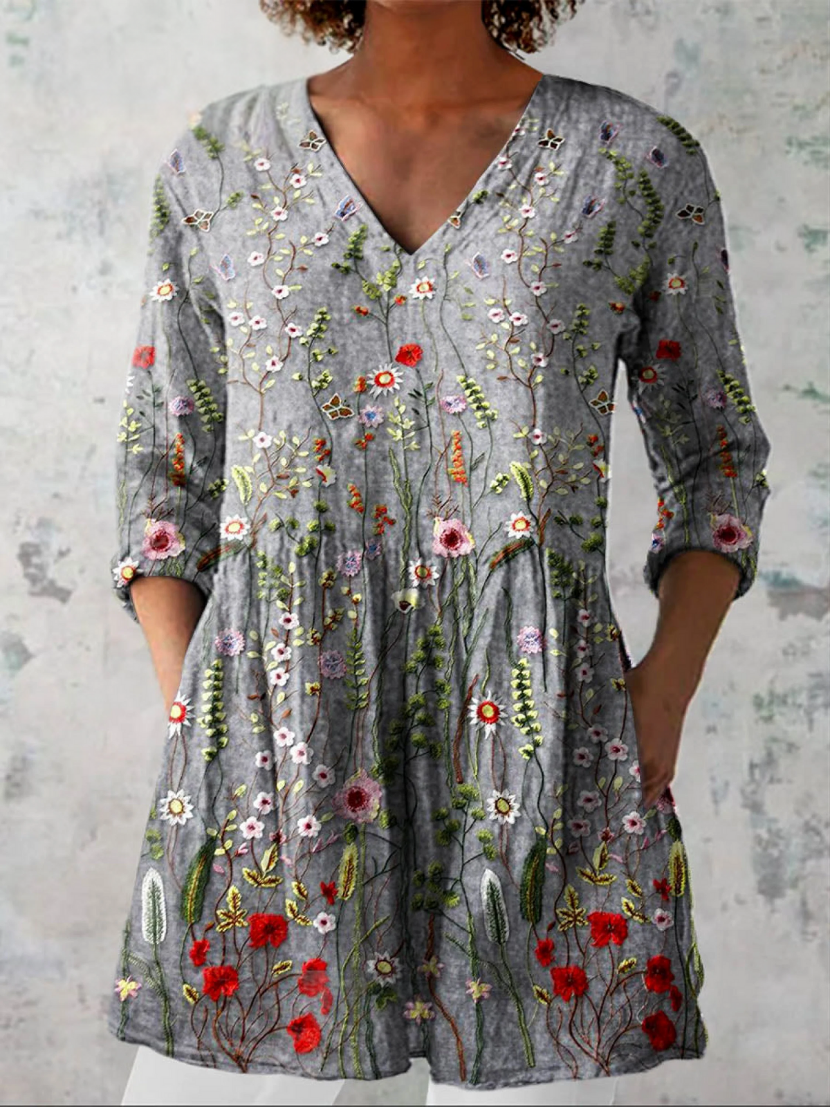 Barbara | Longline V-Neck Blouse