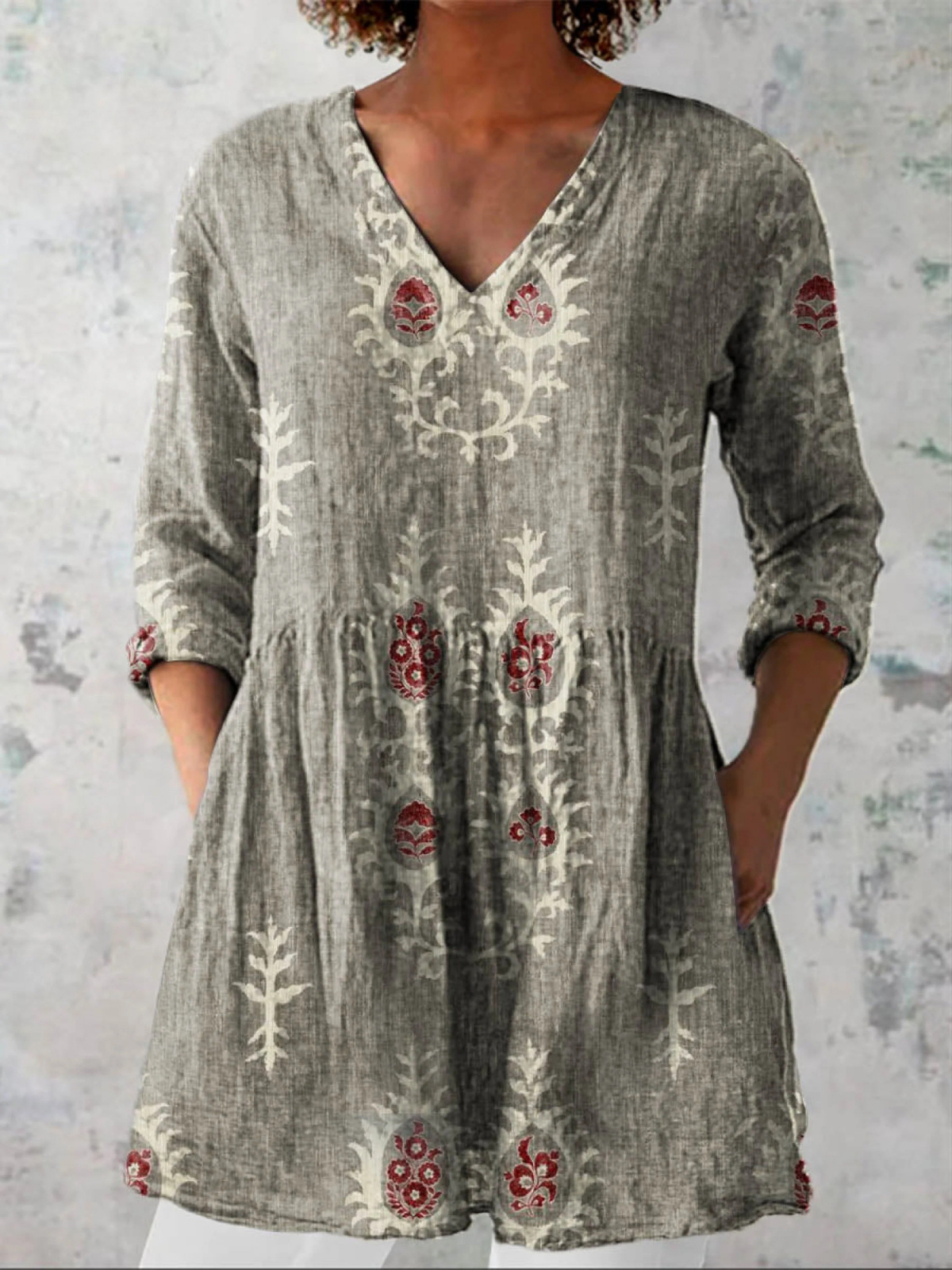 Elizabeth | Longline V-Neck Blouse