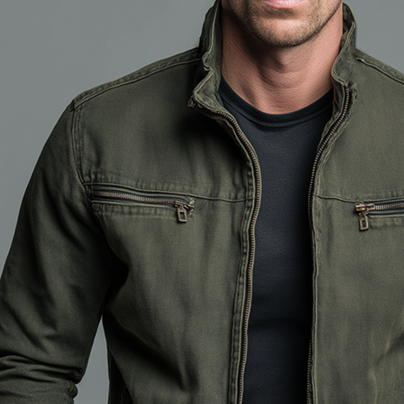 Dean | Vintage Cotton Zip Jacket