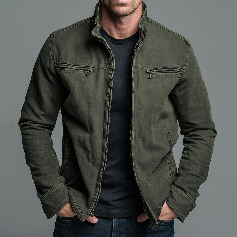 Dean | Vintage Cotton Zip Jacket