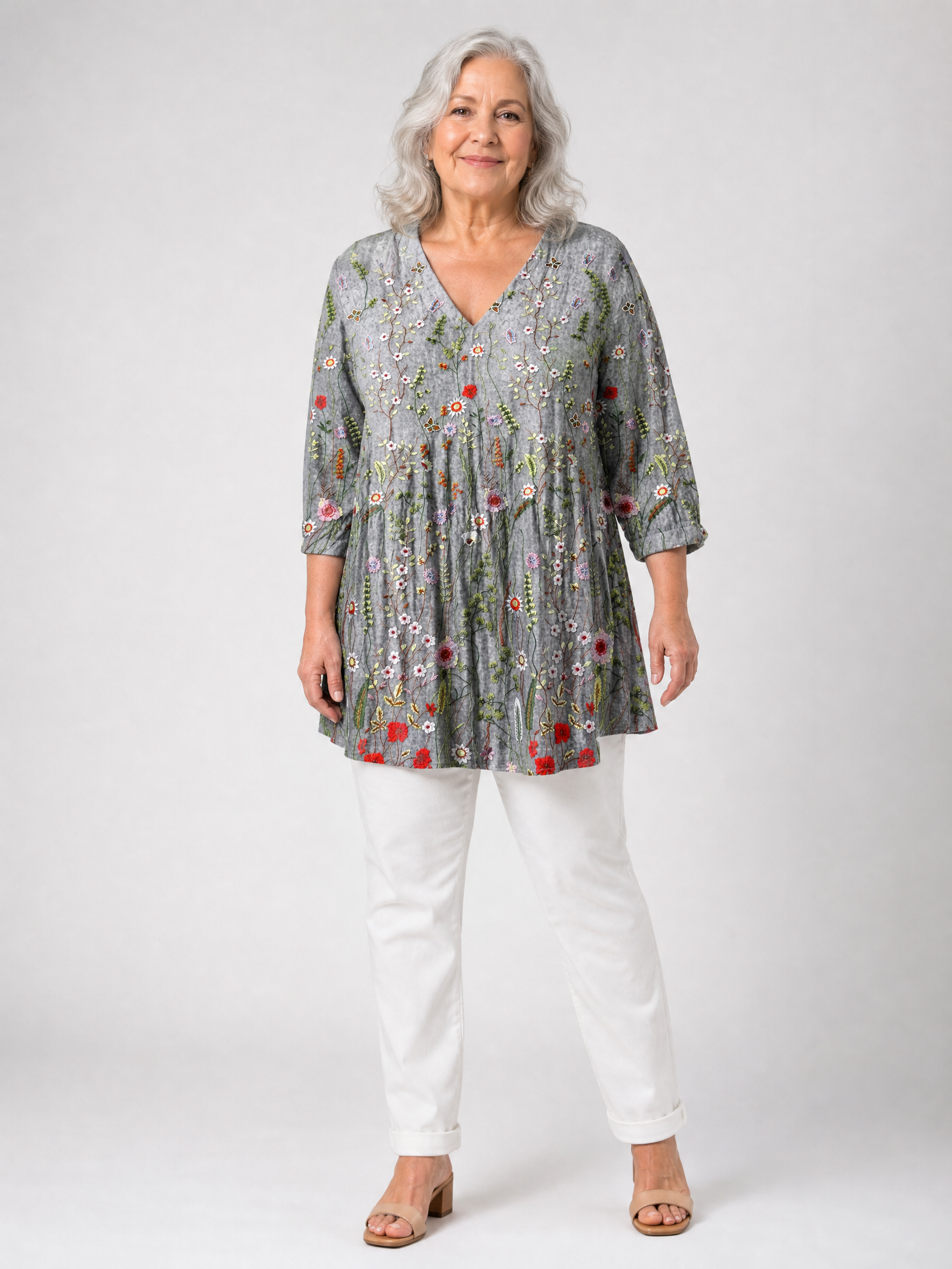 Barbara | Longline V-Neck Blouse