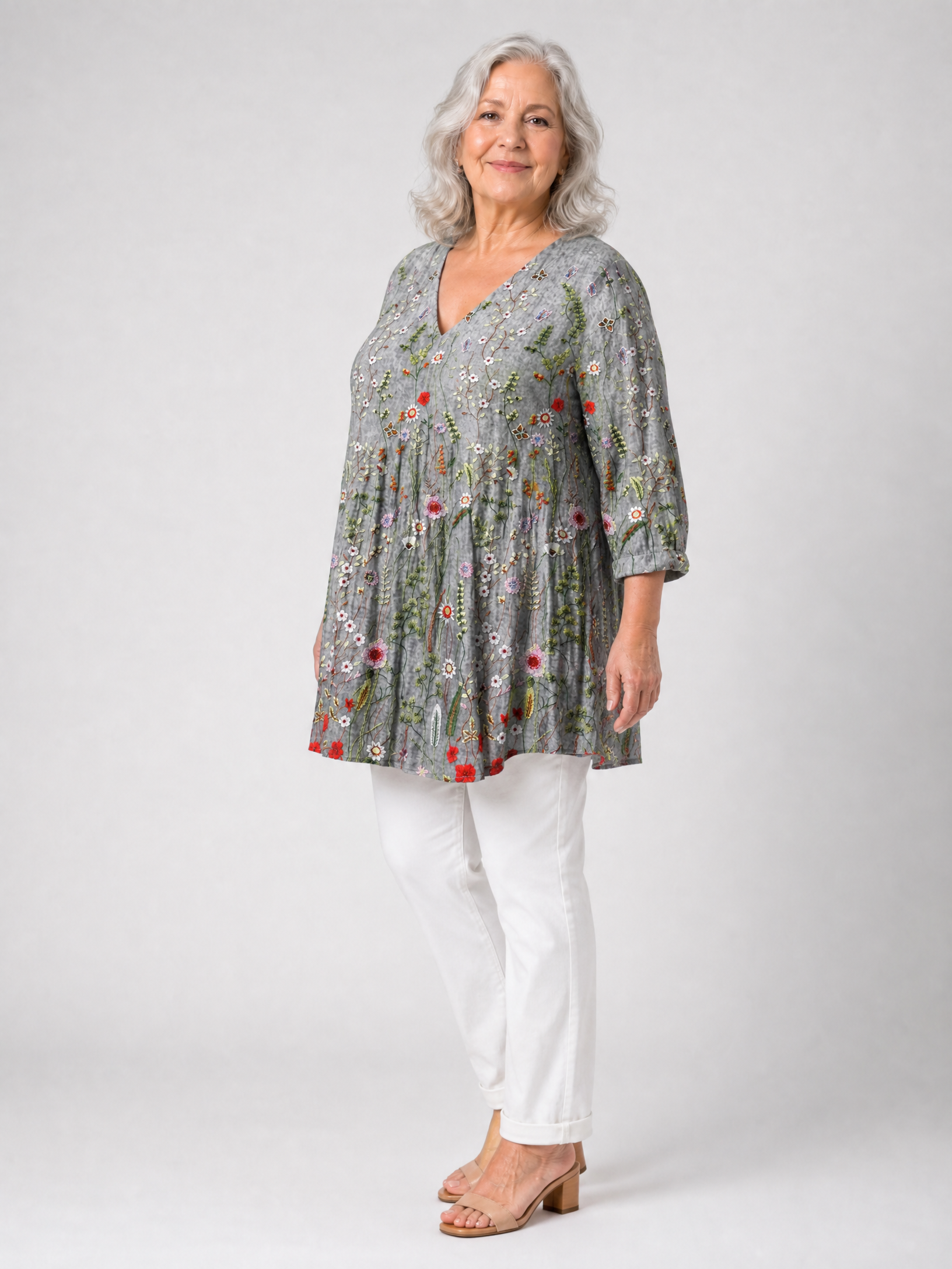 Barbara | Longline V-Neck Blouse