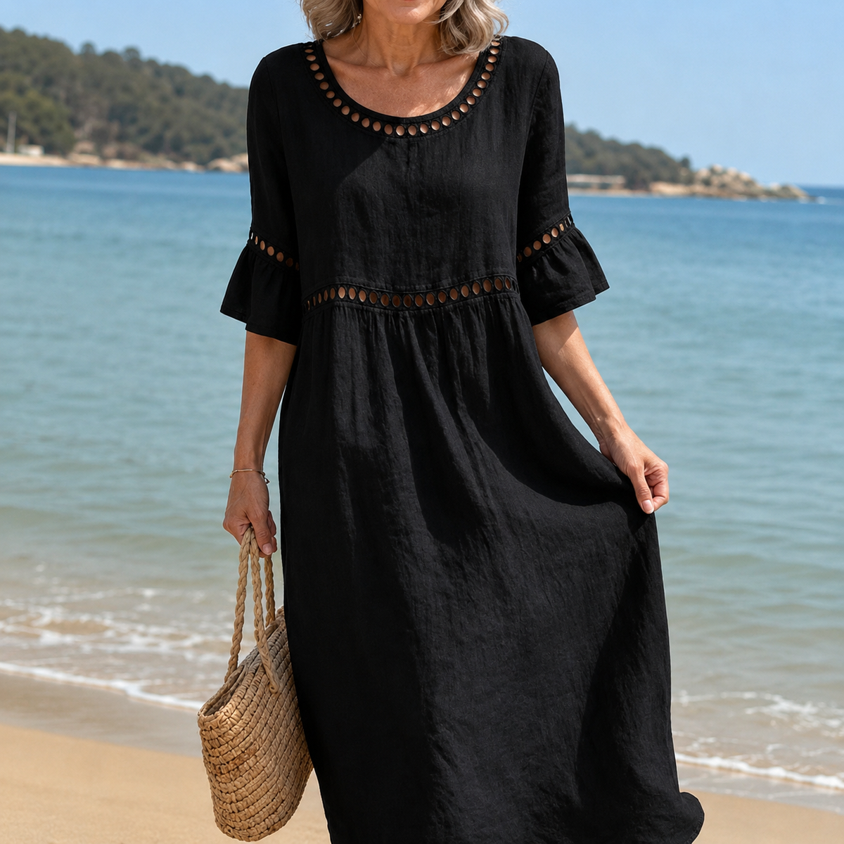 Hélène | Flattering Linen Maxi Dress