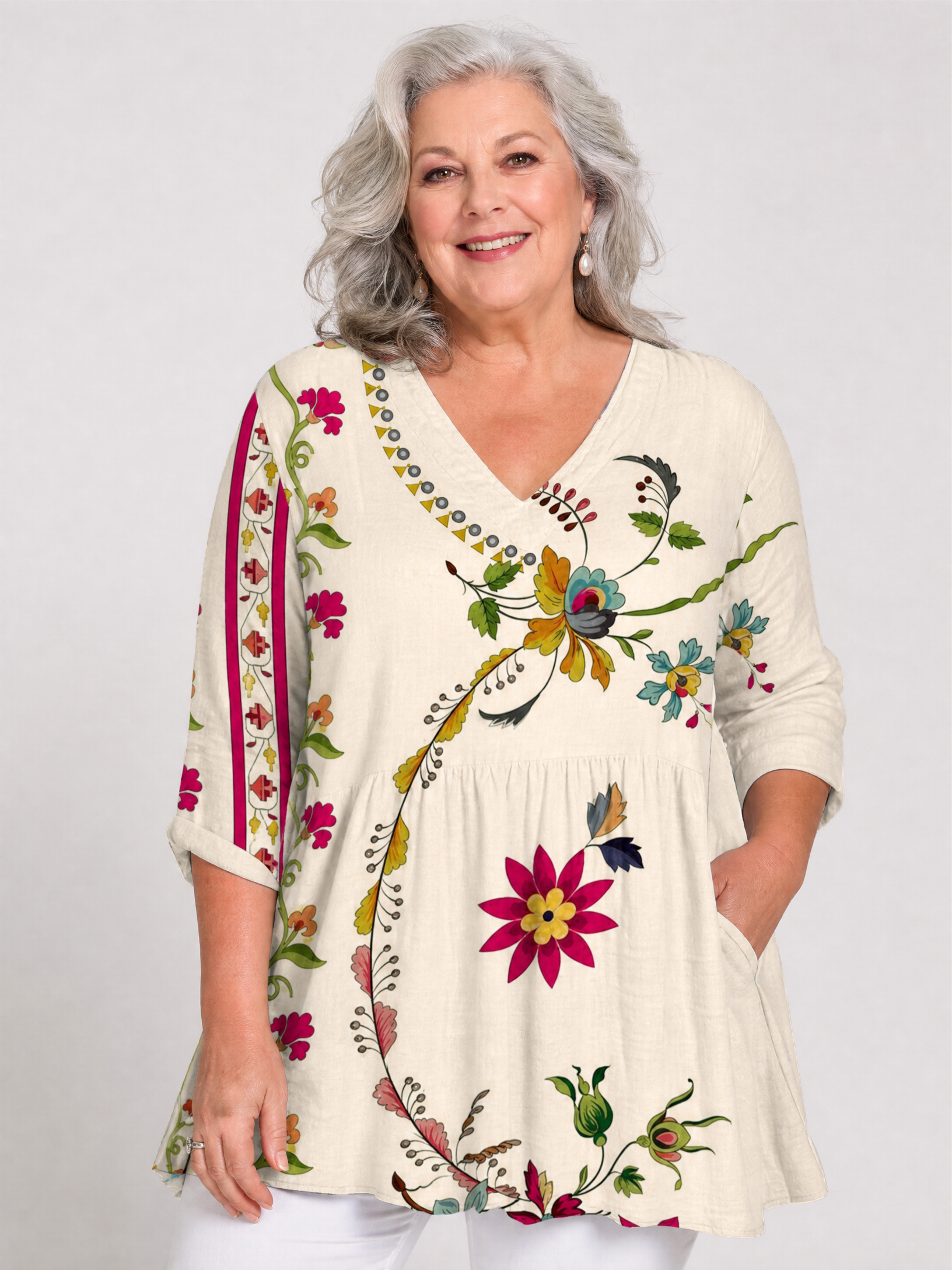 Diane | Longline V-Neck Blouse