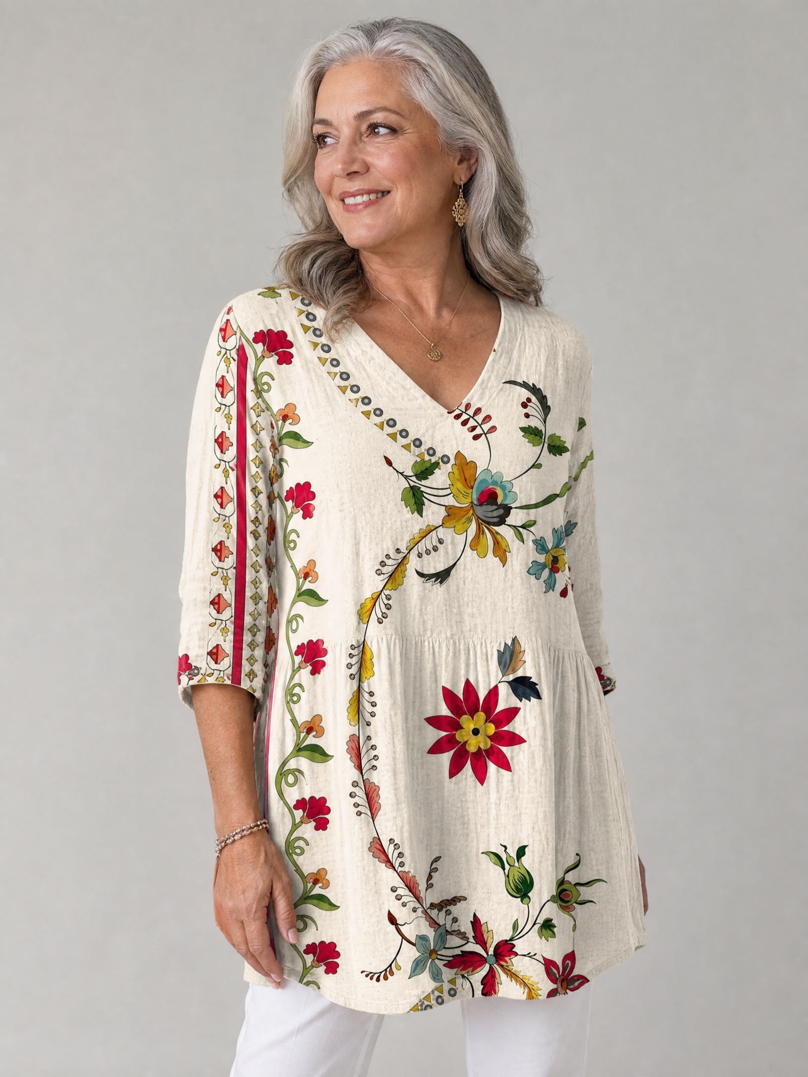 Diane | Longline V-Neck Blouse