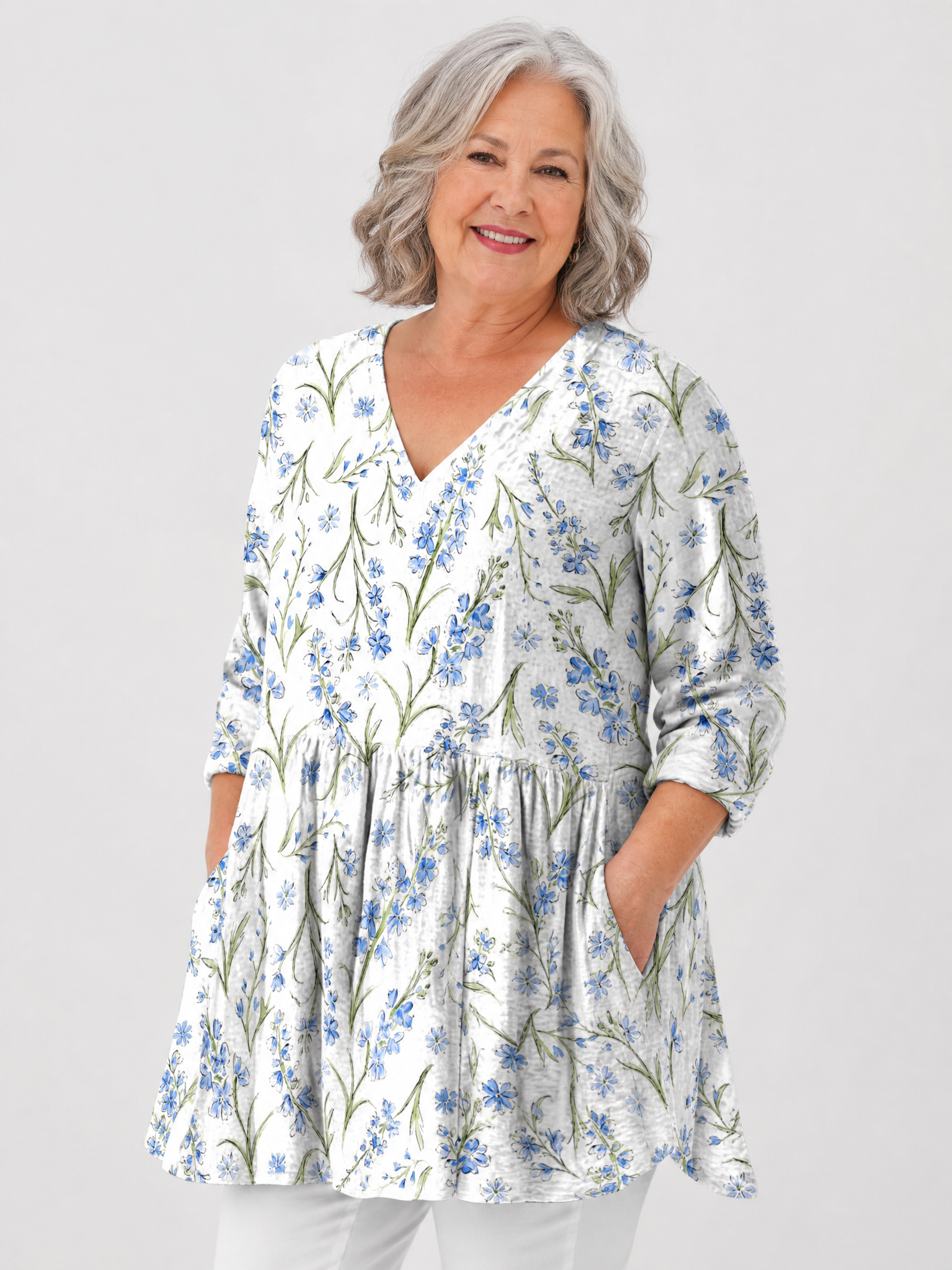 Margaret | Longline V-Neck Blouse