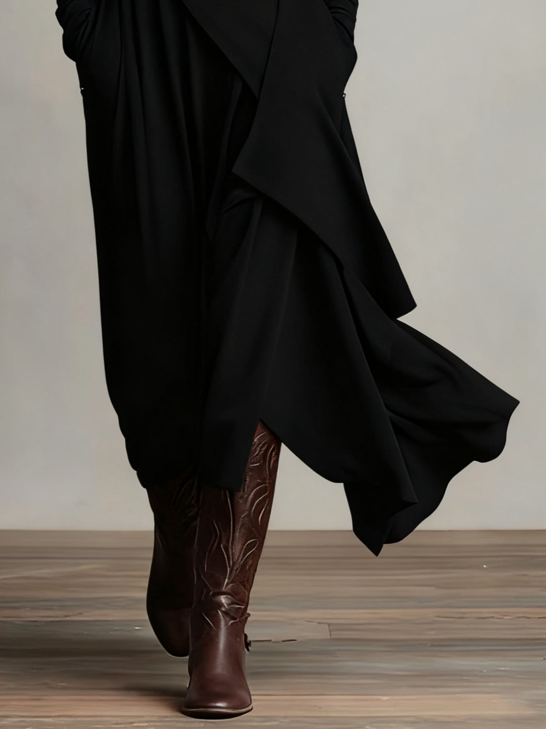 Katherine | Draped Turtleneck Maxi Dress