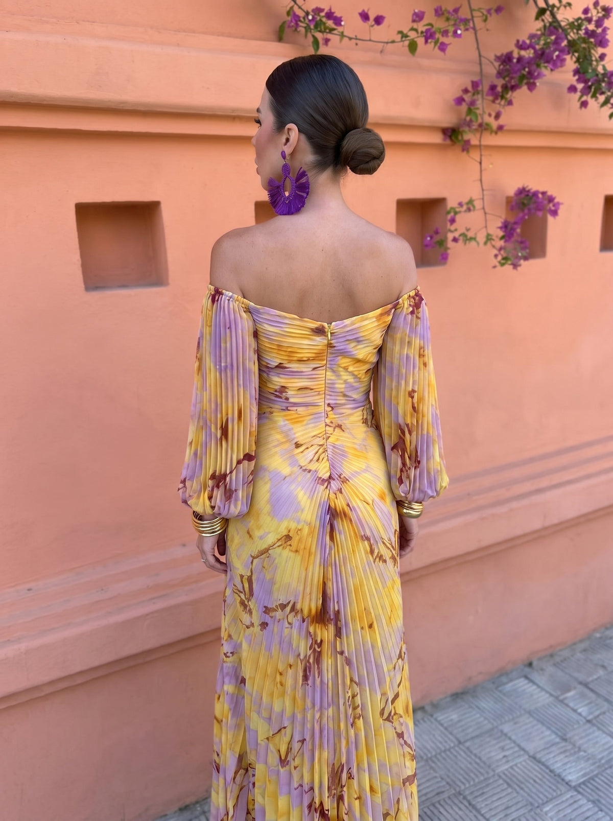 Gregoria™ - Long Floral Dress with Deep Neckline