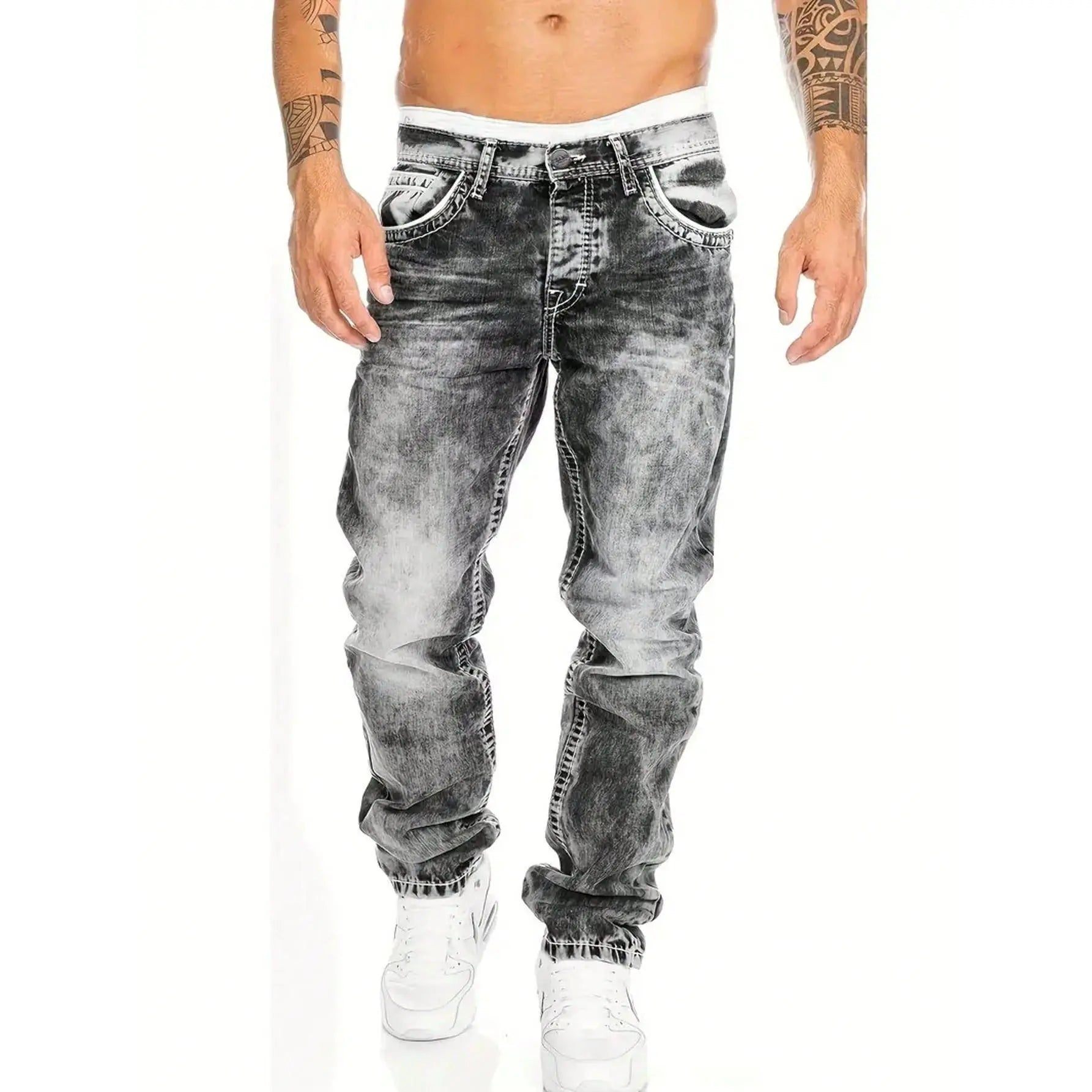 Dario - Vintage Wash Straight Leg Jeans
