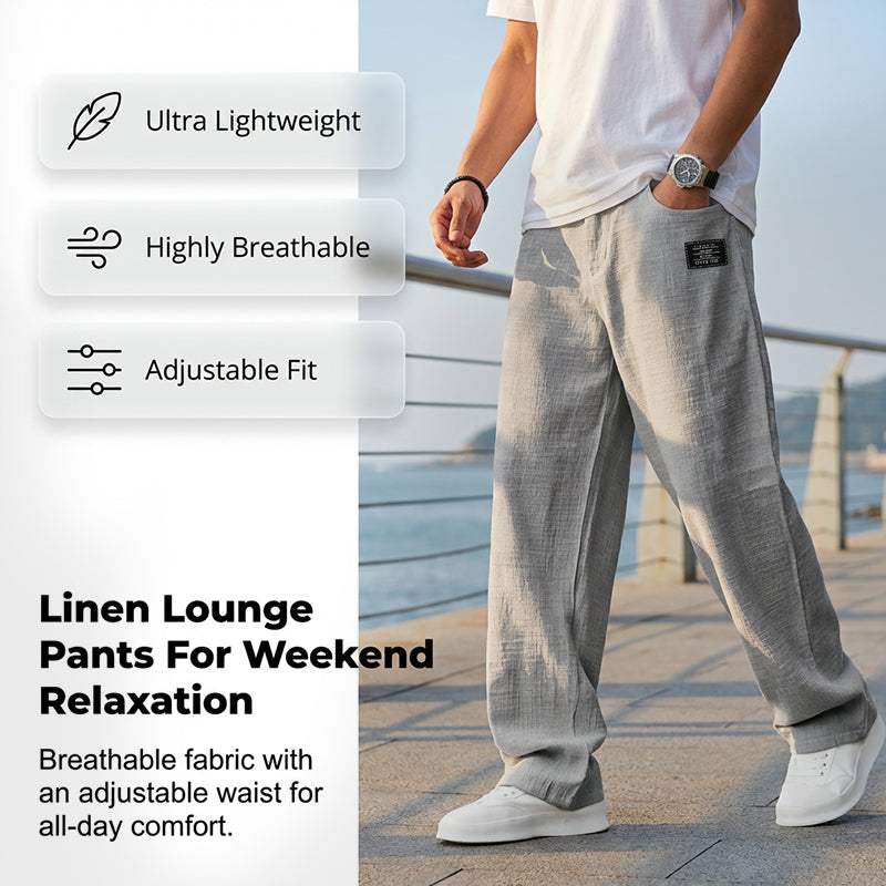 Callen - Lightweight Textured Straight-Cut Trousers