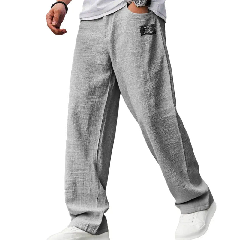 Callen - Lightweight Textured Straight-Cut Trousers