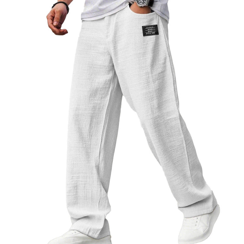 Callen - Lightweight Textured Straight-Cut Trousers