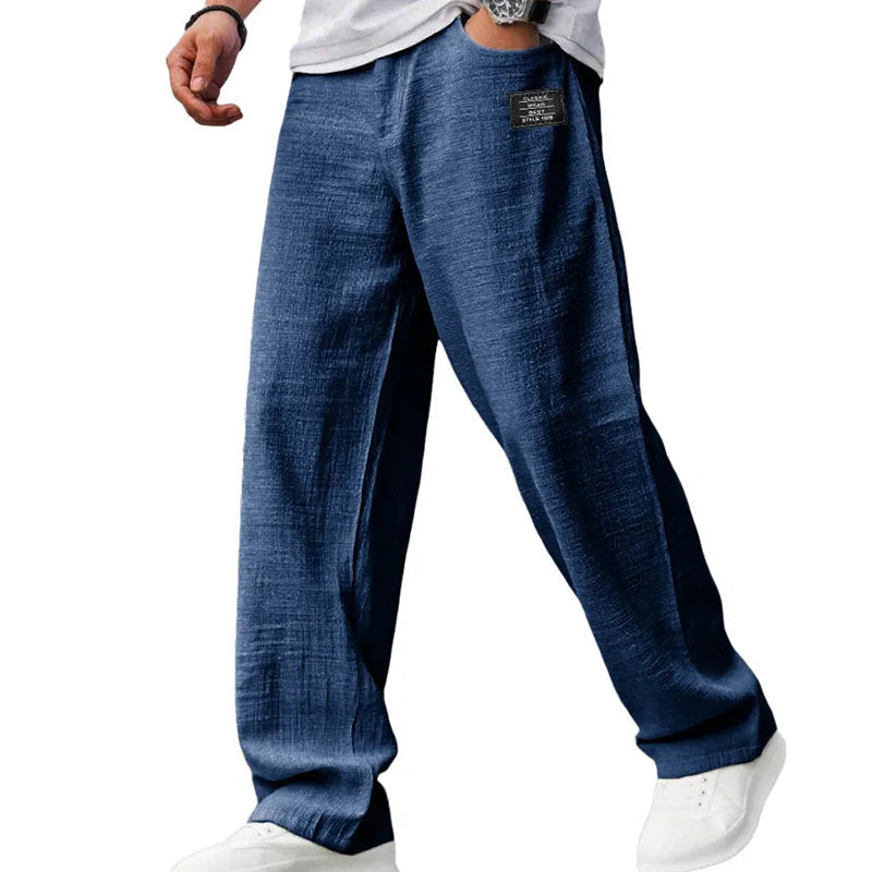 Callen - Lightweight Textured Straight-Cut Trousers