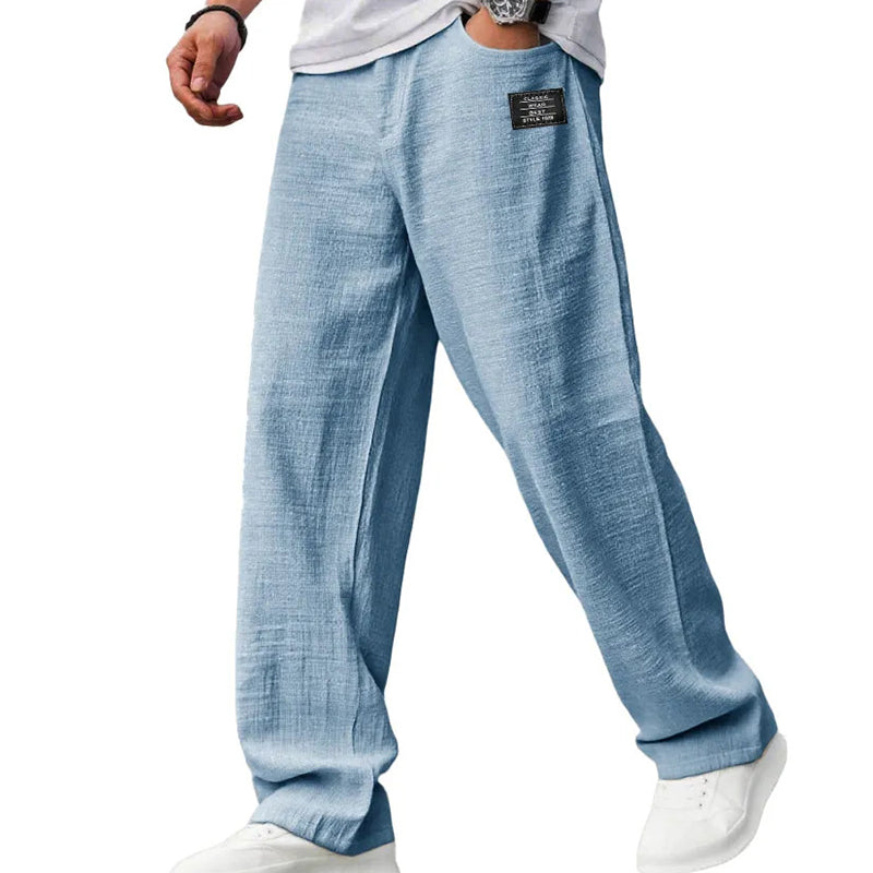 Callen - Lightweight Textured Straight-Cut Trousers