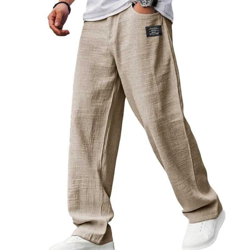 Callen - Lightweight Textured Straight-Cut Trousers