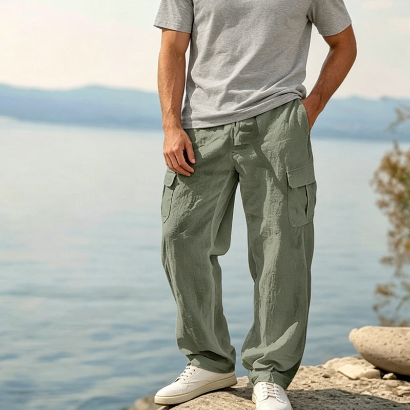 Donovan - Breathable Linen Cargo Trousers