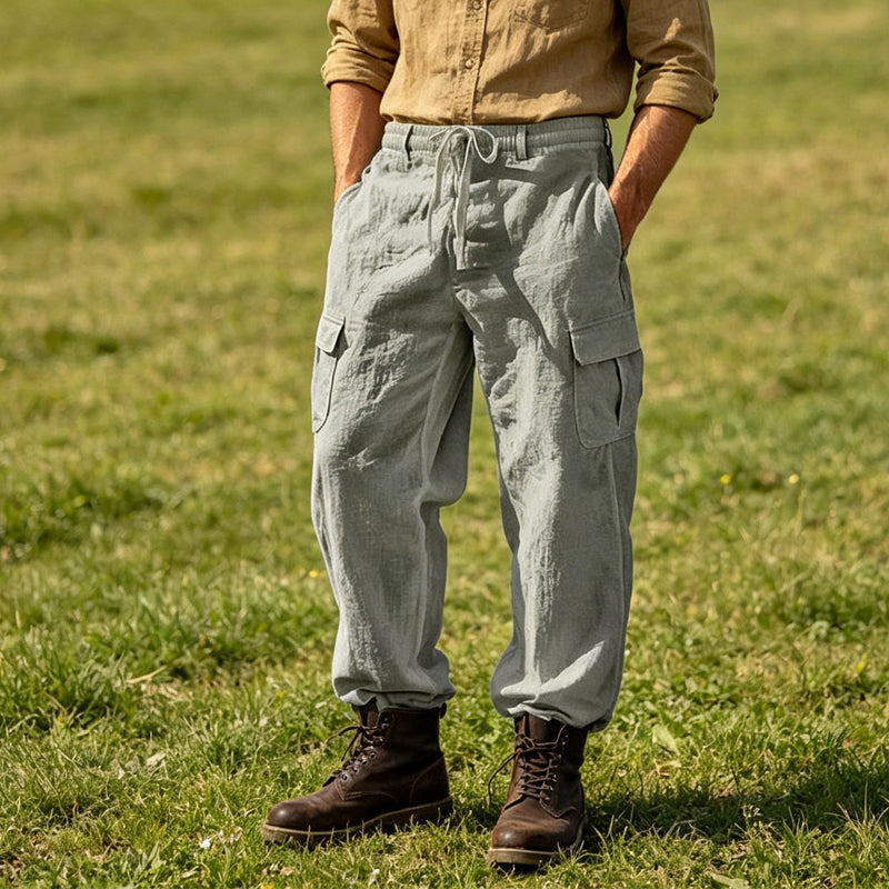 Donovan - Breathable Linen Cargo Trousers