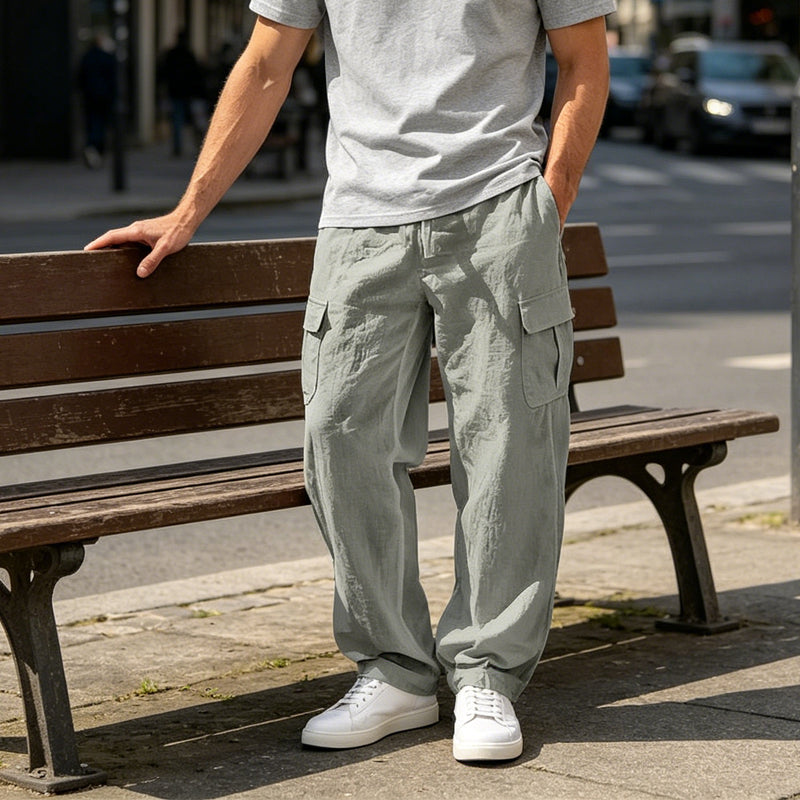 Donovan - Breathable Linen Cargo Trousers