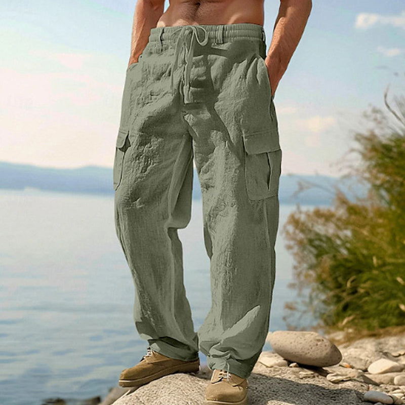 Donovan - Breathable Linen Cargo Trousers
