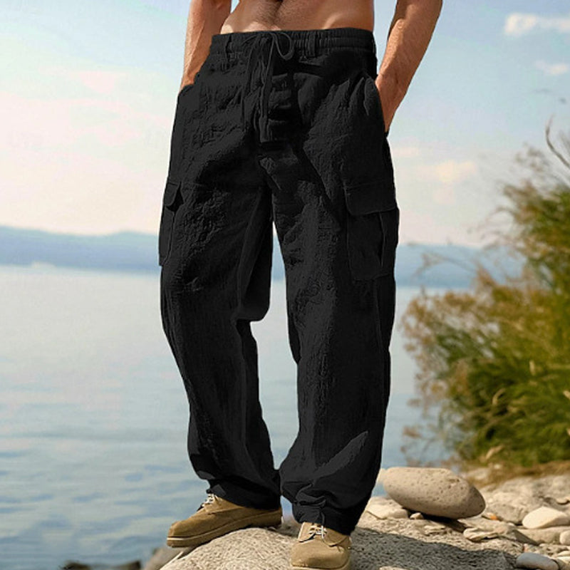 Donovan - Breathable Linen Cargo Trousers