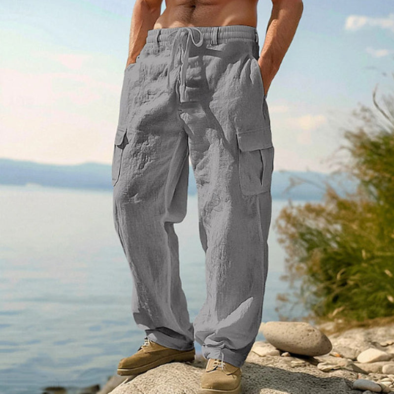 Donovan - Breathable Linen Cargo Trousers