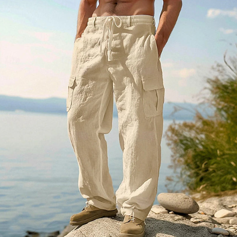 Donovan - Breathable Linen Cargo Trousers